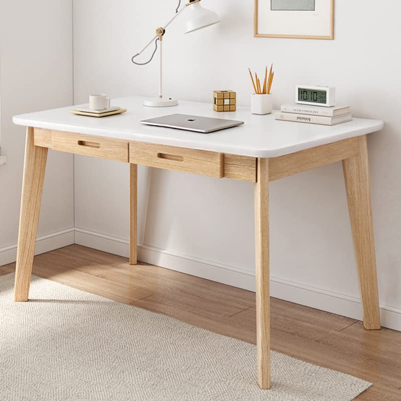 IOTXY Escritorio pequeño de madera con cajones - Escritorio para ordenador en la oficina en casa, blanco, 100 cm