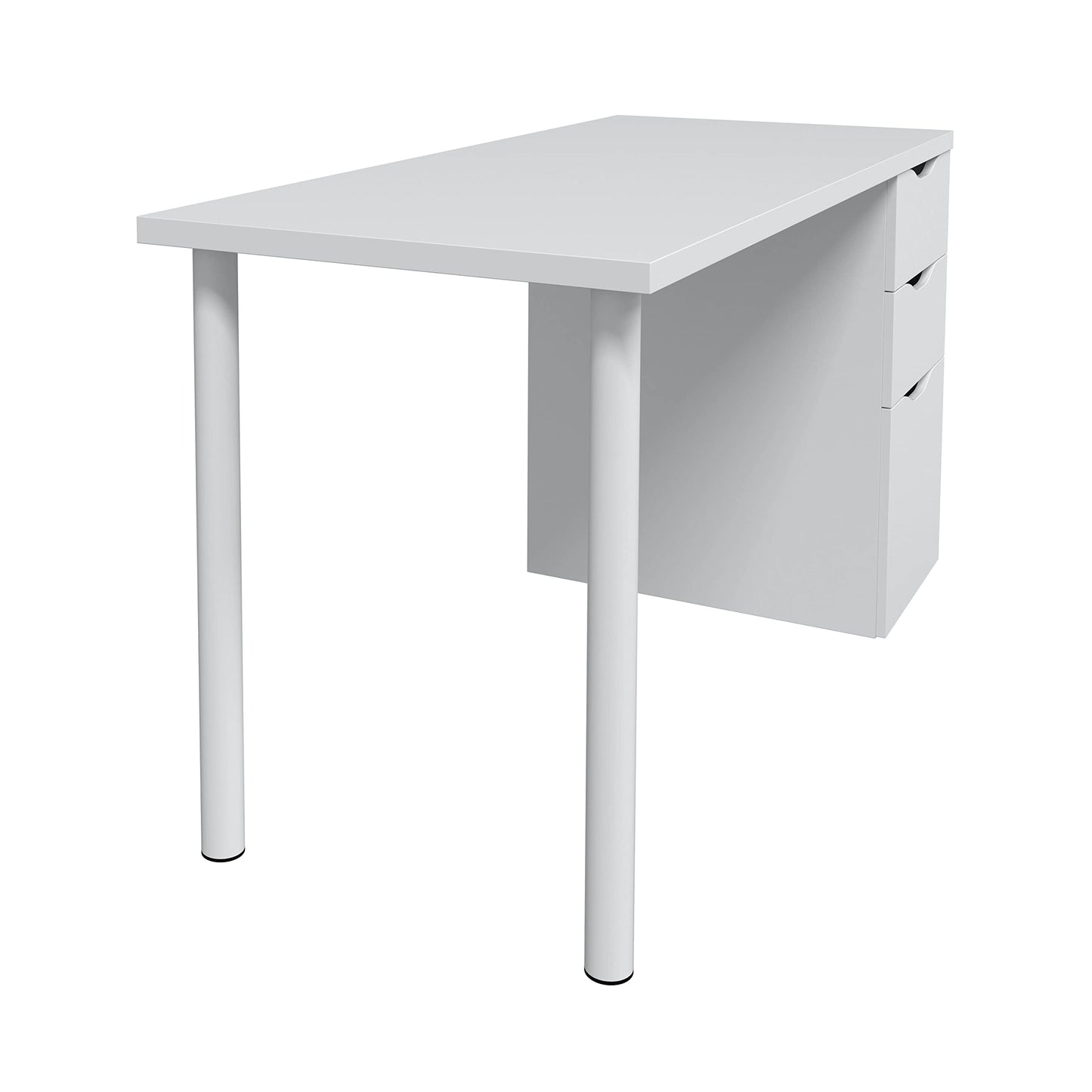 Habitdesign Mesa Ordenador Reversible con 2 Cajones y 1 Puerta, Mesa Despacho, Escritorio, Modelo Athena, Acabado en Color Blanco Artik, Medidas: 138 cm (Ancho) x 60 cm (Fondo) x 74 cm (Alto)