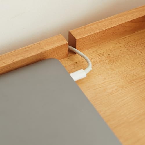 Genérico Escritorio Moderno de Mediados de Siglo de 100 cm con 2 cajones de Almacenamiento, Elegante Escritorio de Madera para Ordenador portátil, Oficina en casa, Estudio, Trabajo y Aprendizaje.
