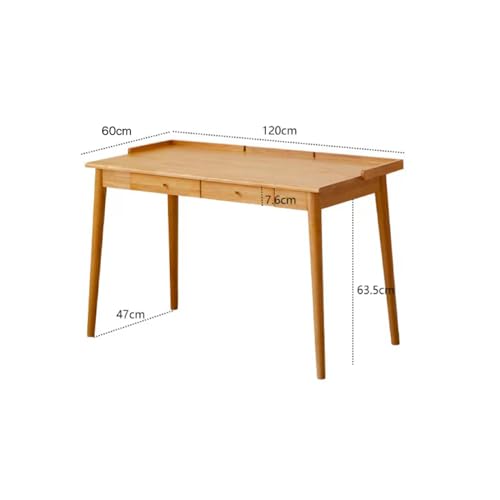 Genérico Escritorio Moderno de Mediados de Siglo de 100 cm con 2 cajones de Almacenamiento, Elegante Escritorio de Madera para Ordenador portátil, Oficina en casa, Estudio, Trabajo y Aprendizaje.