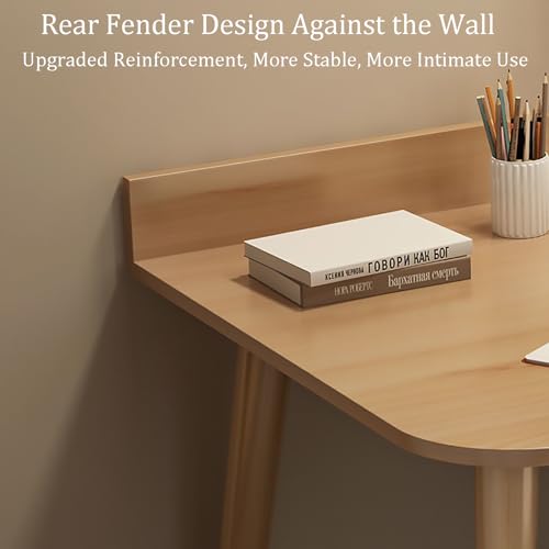 GAOAZHEN Escritorio Moderno para Oficina en casa con cajones, Mesa de Madera Multiusos para Trabajar, estudiar, Escribir, Montaje Sencillo (100 cm de Largo x 49 cm de Ancho x 73 cm de Alto, Blanco)