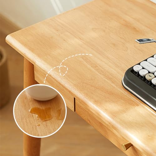 Genérico Escritorio Moderno de Mediados de Siglo de 100 cm con 2 cajones de Almacenamiento, Elegante Escritorio de Madera para Ordenador portátil, Oficina en casa, Estudio, Trabajo y Aprendizaje.