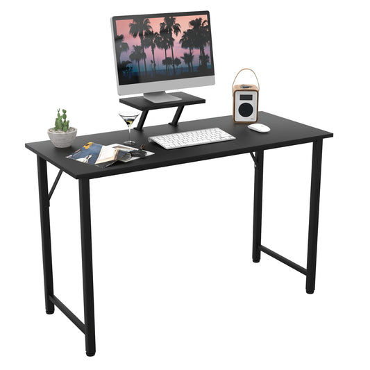 Lvhecforhm Escritorio Ordenador con Bandeja para Monitor, 80x40x75cm Mesa de trabajo apta para el Hogar, Oficinas, Salón - Negro