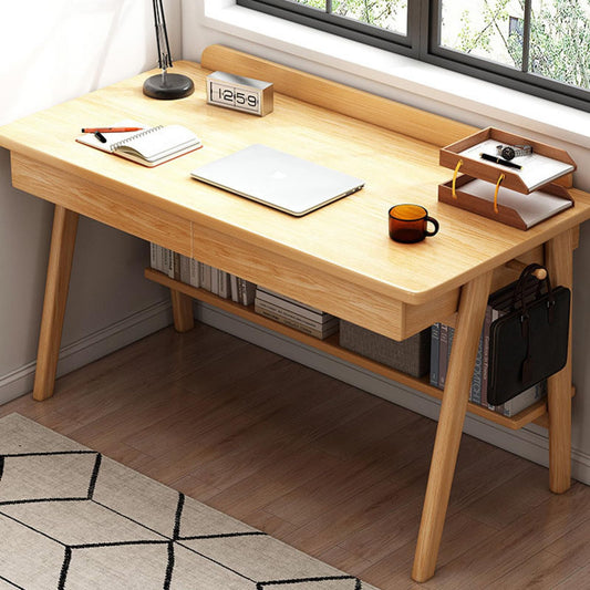 Genérico Escritorio Moderno de Nogal de Mediados de Siglo con Dos cajones de Almacenamiento: Escritorio de 99 cm para Oficina en casa, Estudio y Trabajo, Mueble Elegante y Funcional.