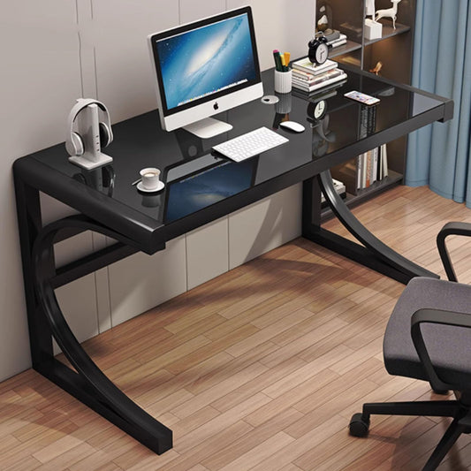 Escritorio De Computadora De Vidrio Templado, Escritorio Moderno Para Oficina En Casa Con Marco De Acero Al Carbono Y Cubierta De Vidrio, Escritorio De Estudio Y Escritura, Estación De Trabajo(E,120x6
