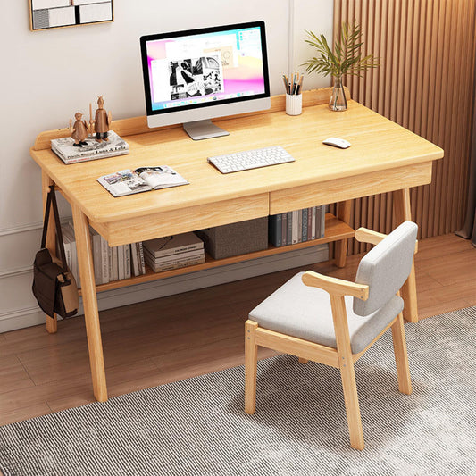 Genérico Escritorio Moderno de Nogal de Mediados de Siglo con Dos cajones de Almacenamiento: Escritorio de 99 cm para Oficina en casa, Estudio y Trabajo, Mueble Elegante y Funcional.